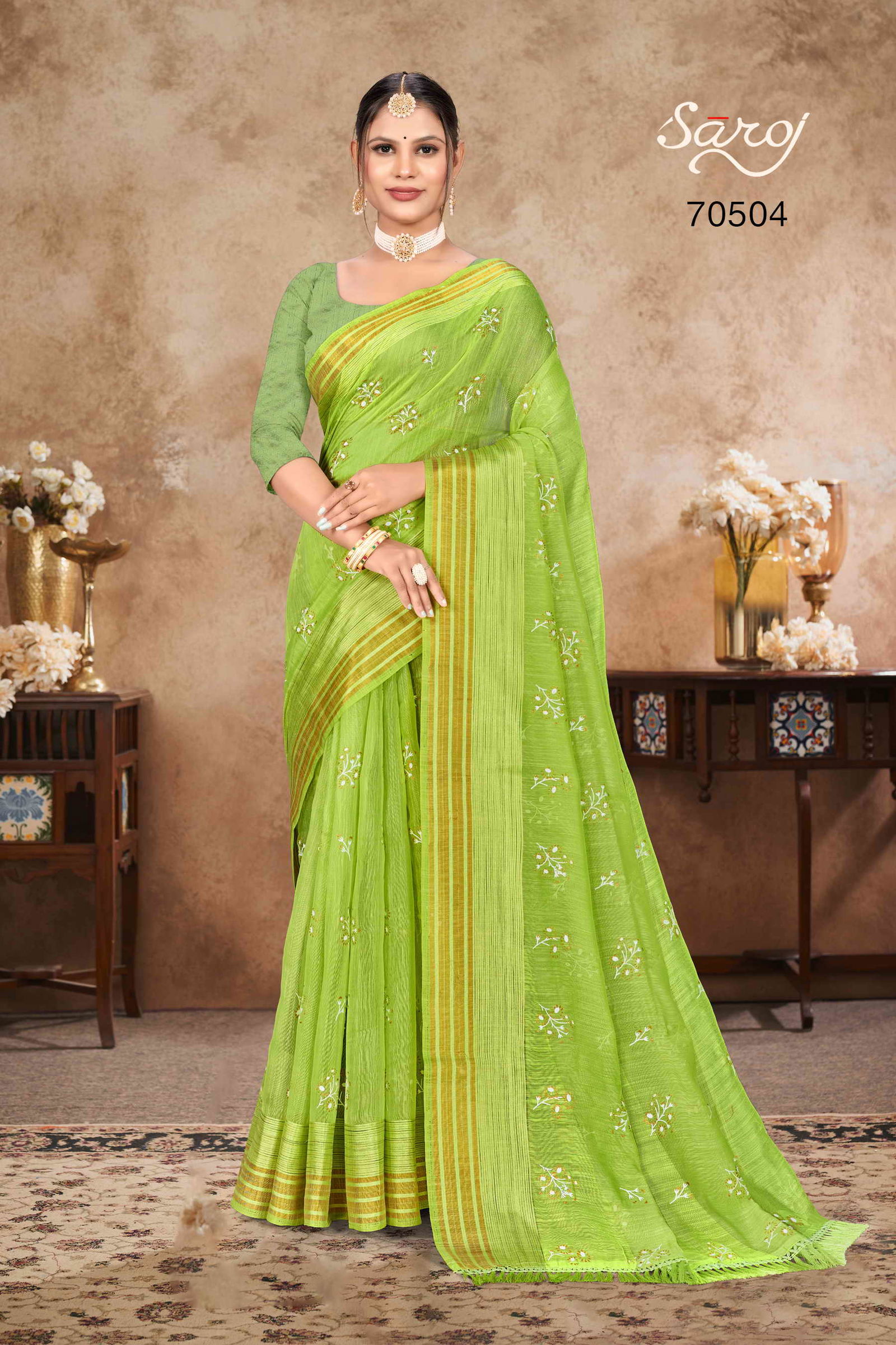 Koosa Cotton Vol 1 By Saroj Party Wear Sarees Catalog
